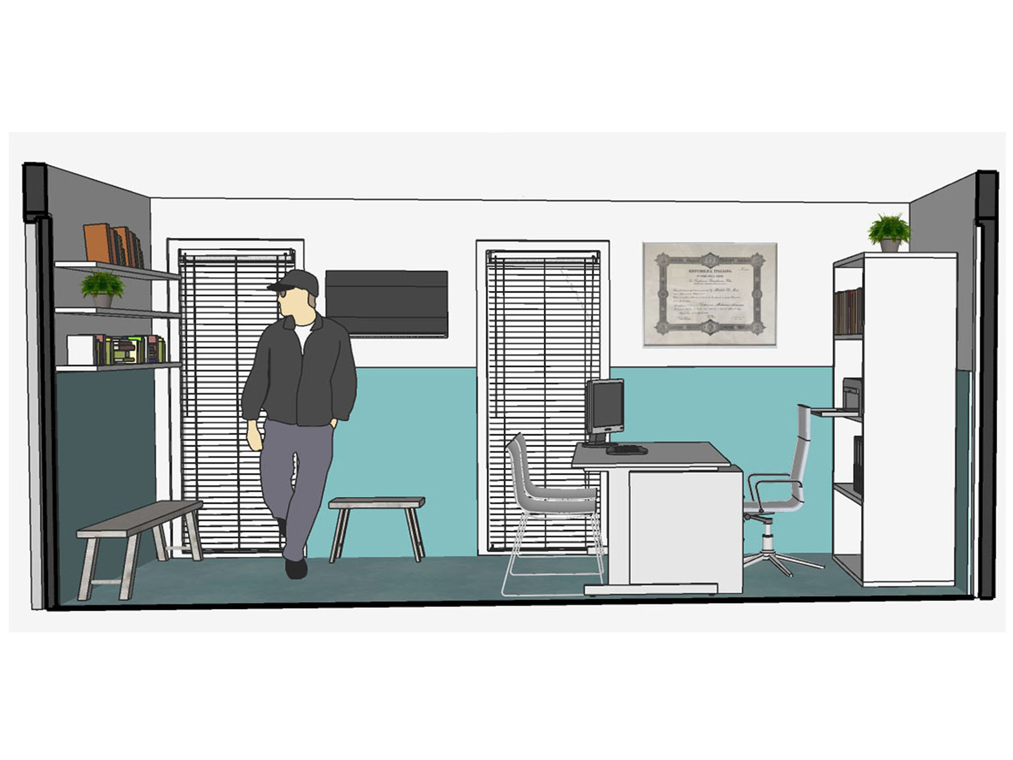 Zakelijk interieurontwerp, praktijkruimte Houten